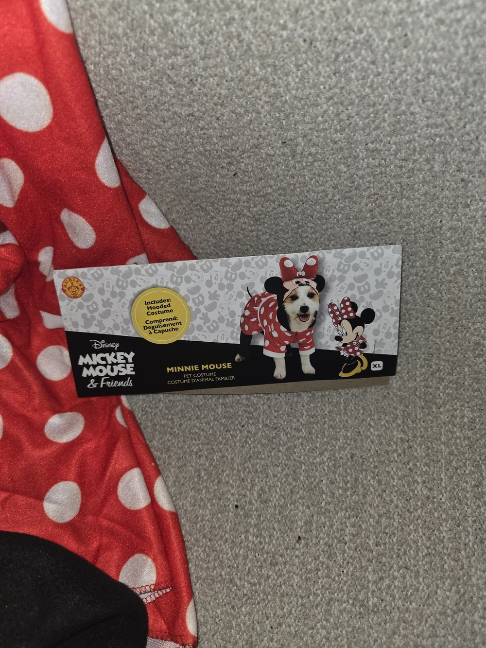 Disney Minnie Mouse Red and White Polka Dot Dog Costume XL